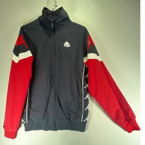 Kappa Authentic sportswear embroidered Logo Wind Breaker Jacket Blue Size: M